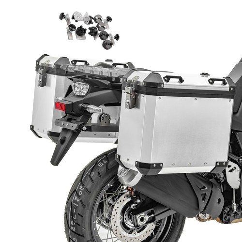 Aluminium panniers set - aluminium, for