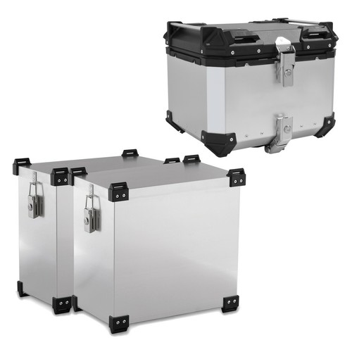 Aluminium panniers set top - aluminium, +